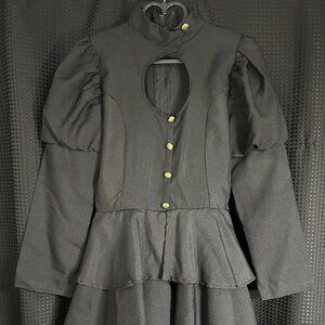 Goth Steampunk Halloween Costume Black Raven Dance Dress Cosplay Women